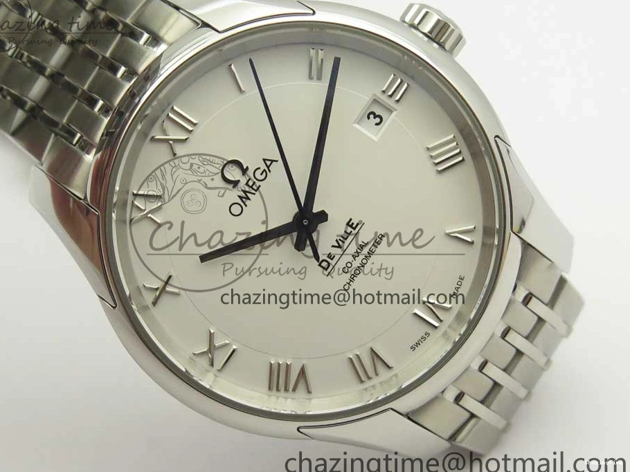 0510 De Ville Hour Vision 41mm SS VSF 1:1 Best Edition White Dial on SS Bracelet A8500 Super Clone Casual 7946